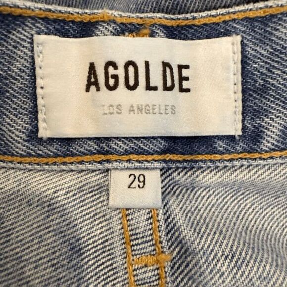 AGOLDE 90's Jean Loose Fit Distressed Button Fly Medium Wash Size 29 - Picture 6 of 14